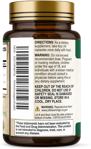 Vista 8 de Suplementos de Ashwagandha - Cápsula de Ashwagandha de 2100 mg para mujeres y hombres, apoyo natural antioxidante, extracto de raíz de Ashwa, apoyo