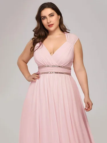 Vista 5 de Ever-Pretty Plus Women's Plus Size V-Neck Empire Waist Evening Party Maxi Dress 08697