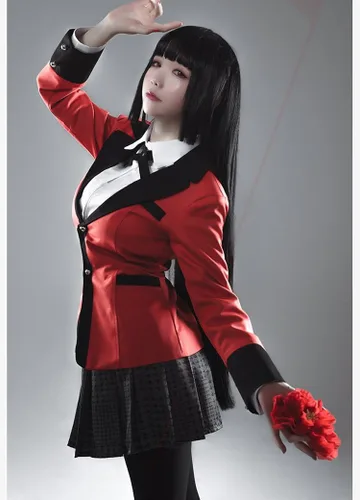 Vista 4 de Nuoqi Yumeko Jabami Compulsivo Gambler Anime Cosplay Disfraz Escuela Uniforme Conjunto Completo