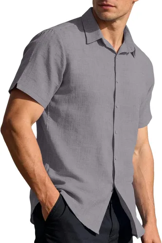 Vista 5 de RTRDE Men's Button Down Shirts Short Sleeve Lightweight Summer Casual Dress Shirts, M-3XL
