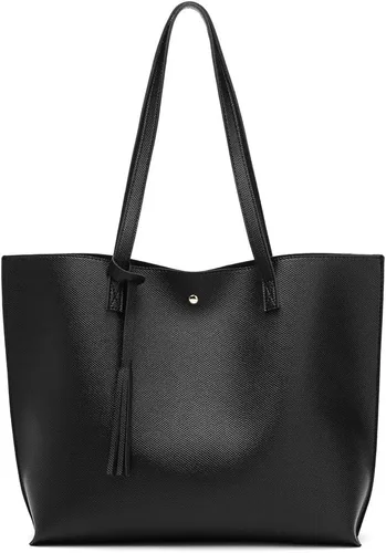 Vista 21 de Dreubea - Bolsa de hombro y de mano de piel sintética suave para mujer, con borla, de gran capacidad