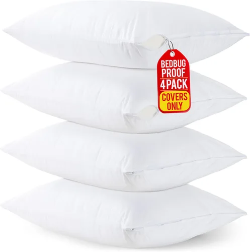Vista 10 de Utopia Bedding - Funda de almohada impermeable con cremallera, 20 x 26 pulgadas, 2 unidades, estándar, color blanco Ultra Soft Pillow Encasements