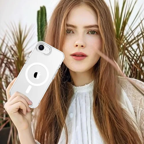 Vista 1227 de Anuck - Funda magnética para iPhone 11 compatible con MagSafe, carcasa trasera mate translúcida dura, borde de TPU, delgada, resistente a impactos