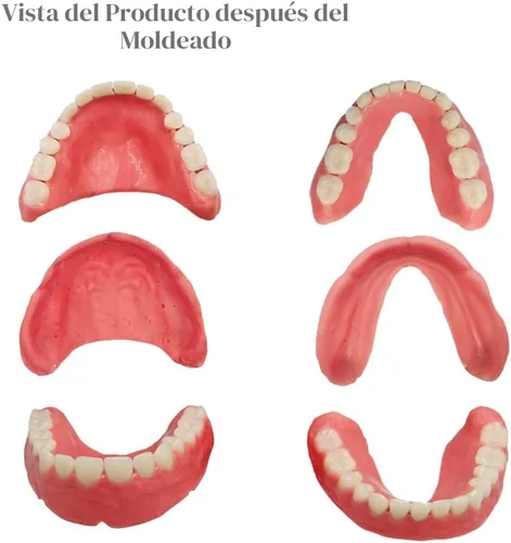 Vista 4 de Dentadura Hazlo Tú Mismo Juego Completo de Dientes Falsos Superiores e Inferiores para Mejorar tu Sonrisa