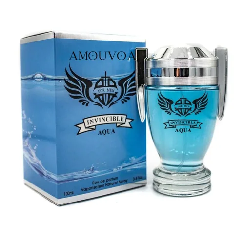Vista 4 de Invincible - Juego de 4 botellas de colonia para hombre, colección clásica, Eau de Parfum en espray natural, aroma fresco de aguamarina, regalo