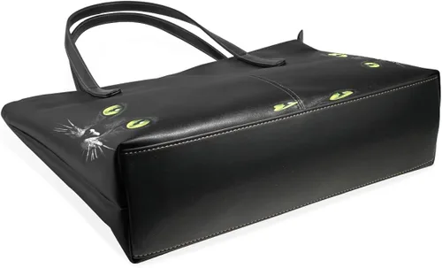 Vista 4 de JSTEL Bolsos de hombro de gato negro con asa superior para mujer, bolso de moda para mujer, Multicolorido