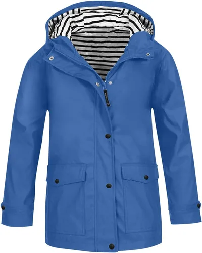 Vista 8 de Moonker Chaqueta impermeable ligera para niños y niñas, rompevientos con capucha, chaqueta impermeable Softshell para otoño para la escuela beige-b
