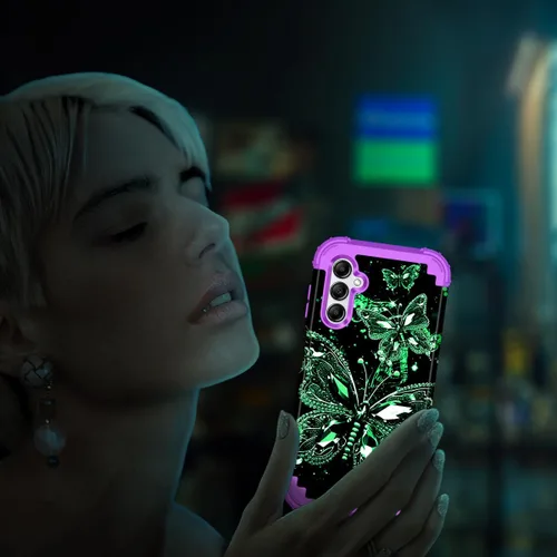 Vista 6 de Hekodonk Funda para Galaxy A15 5G, tres capas de alta resistencia a prueba de golpes, plástico duro+silicona suave, funda protectora de cuerpo Todo