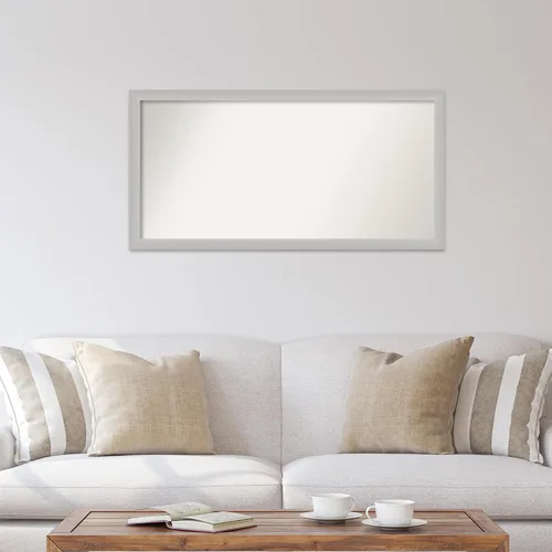 Vista 365 de Amanti Art Silver Bathroom Mirror for Over Sink, 26x35 Custom Made Marred Pewter Rectangle Vanity Mirror, Large Casual Wood Frame, Hangs Horizonally