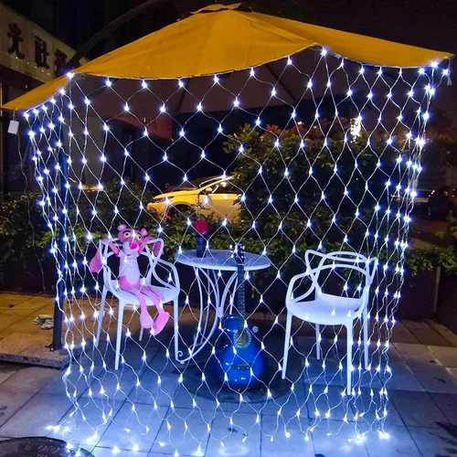 Vista 4 de JMEXSUSS Luces de Red al Aire Libre Impermeables, 12 pies x 5 pies con 8 Modos y Control Remoto, 360 LED, Luces de Red Enchufables para Decoración