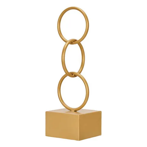 Vista 2 de Figura Decorativa Gift Decor Dorado Aros 12,5 x 40,5 x 12,5 cm