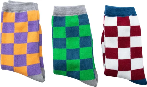 Vista 6 de Calcetines tobilleros de algodón a cuadros para niñas y niños pequeños unisex