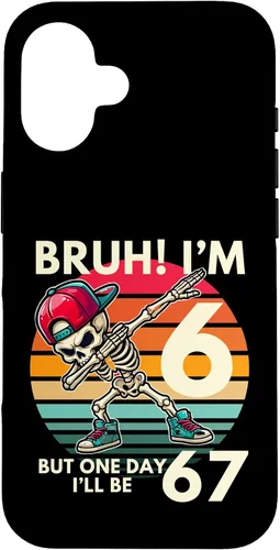 Vista 31 de Bruh I'm 6 But One-Day I'll Be 67 Retro 6th Birthday Kids Case for iPhone XR