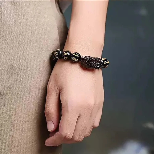 Vista 46 de Pulsera de obsidiana negra, pulsera de obsidiana negra Feng Shui para mujeres y hombres, pulsera elástica de obsidiana con piedra de ojo de tigre