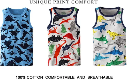 Vista 44 de Camisetas sin mangas de algodón suave para niños pequeños, paquete de 3