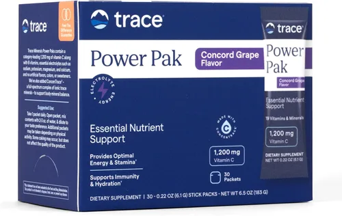 Vista 12 de Electrolitos Power Pak Stamina de Trace Minerals Research, ESPP16, 30, Acai berry, 1, 1