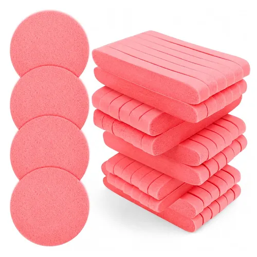 Vista 13 de Esponja facial comprimida, esponja limpiadora facial Luxiv para esteticistas, maquillaje comprimido, esponja facial, esponjas faciales redondas