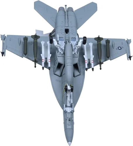 Vista 6 de F-18 Hornet Strike Attack Fighter Avión Modelo 1/100 Modelos militares fundidos a troquel F/A-18