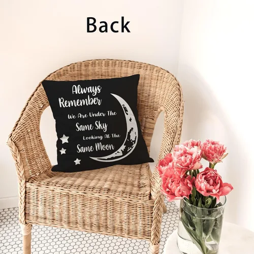 Vista 4 de Sufamb Abraza esta almohada hasta que puedas abrazarme Funda reversible para almohada decorativa para el hogar, recámara, 20" x 20", funda