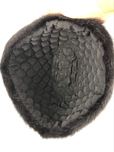 Vista 7 de URSFUR Sombrero ruso Ushanka para hombre Invierno Real Min Trapper Cap