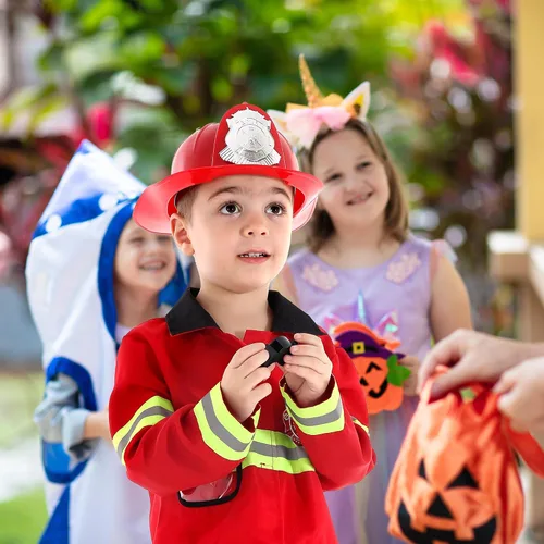 Vista 6 de Disfraz de bombero para niños, jefe de bomberos, cosplay, juguetes de juego de rol
