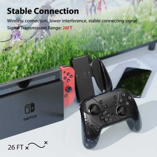 Vista 3 de YCCTEAM Controlador de interruptor controlador inalámbrico Switch Pro para SwitchSwitch LiteSwitch OLED Switch Remote Gamepad Joystick con NFC doble