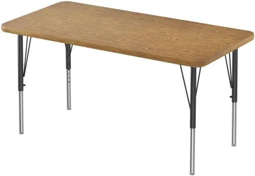 Vista 15 de Correll - Mesa rectangular de actividades para el aula de 24 x 36 pulgadas, altura ajustable (19-29 pulgadas), parte superior de nogal colonial