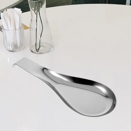 Vista 3 de Zerodeko Soporte para cucharas de acero inoxidable, soporte para cuchara, olla caliente, espátula, tenedor, cucharón, vajilla, 2 piezas