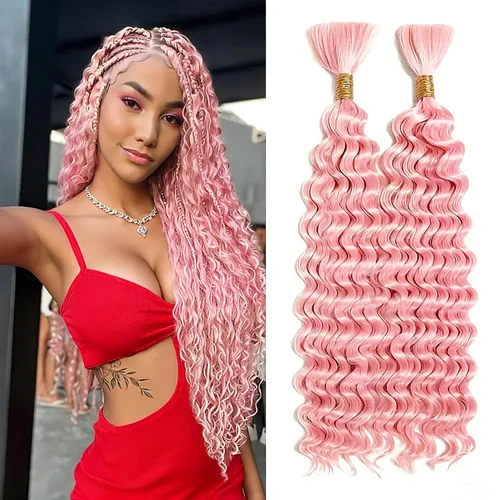 Vista 18 de Cabello humano bohemio, cabello trenzado, 16 pulgadas, 3.53 onzas #1B