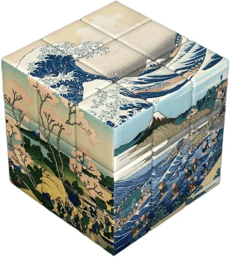 Vista 2 de World Famous Paintings Magic Cube, Art Magic Square, Creative Puzzle Cube (pintura tradicional china)