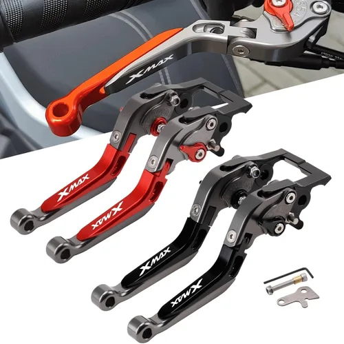 Vista 2 de Palanca de freno de embrague plegable ajustable para Xmax 125 250 300 400 XMAX250 XMAX300 2018 2023 (color : 7)