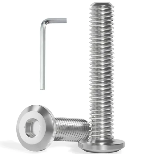 Vista 9 de VGBUY M6-1.0 x 8 mm 100 piezas Tornillos de cabeza plana con casquillo hexagonal, 304 de acero inoxidable 18-8, rosca completa, llave hexagonal
