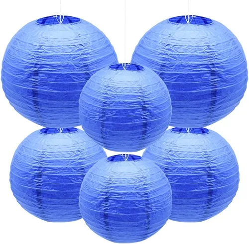 Vista 15 de 6 faroles de papel decorativos redondos colgantes para fiestas, aulas, bodas, Halloween, Navidad, decoración del hogar