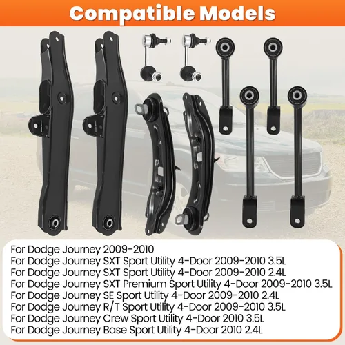 Vista 4 de Brazo de control superior e inferior trasero y barra estabilizadora compatible con Dodge Journey 2009-2010 CMS251247 LL81526