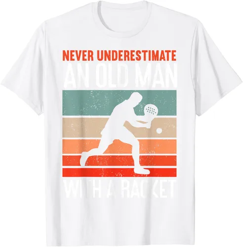 Vista 14 de Camiseta divertida de pádel "Never Underestimate An Old Man With A Racket, Negro