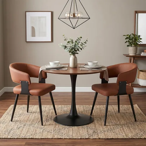 Vista 12 de Juego de 2 sillas de comedor, modernas sillas tapizadas para cocina y comedor con tela tejida transpirable, fáciles de montar y limpiar