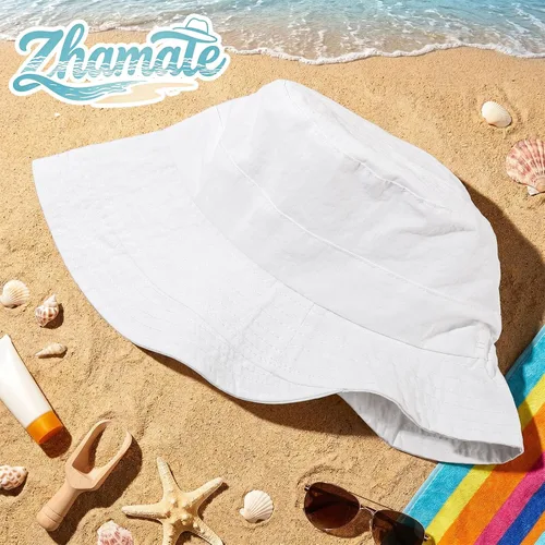 Vista 2 de Waterproof Bucket Hats for Women Packable White Rain hat Sun Hat