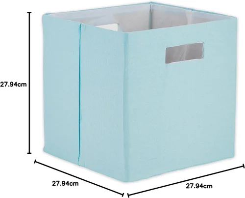 Vista 10 de DII Cubo de almacenamiento plegable de poliéster, sólido, ligero y duradero, cuadrado pequeño, 11 x 11 x 11 pulgadas, color azul huevo de Robin