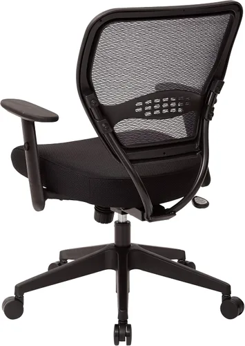 Vista 8 de Space Seating Serie 55 - Silla de escritorio de oficina ajustable con soporte lumbar integrado, malla negra