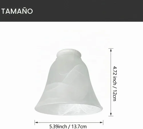 Vista 3 de Paquete de 4 cubiertas de luz para ventilador de techo, pantallas de vidrio de repuesto con forma de campana de estilo transicional, globos