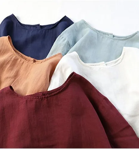 Vista 6 de Minibee Blusa de lino y algodón para mujer