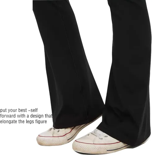 Vista 5 de Pantalones de yoga con corte de bota para mujer, leggings acampanados para mujer, cintura alta, cruzada, entrenamiento, descanso, pantalones