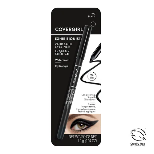 Vista 7 de COVERGIRL Exhibitionist - Delineador de ojos Kohl de 24 horas, negro, delineador de ojos de gel, 0.04 Fl Oz, delineador de ojos negro, delineador