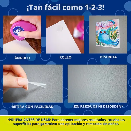 Vista 4 de Glue Dots Dispensador desechable de puntos adhesivo para póster de 0.375" - 200 puntos transparentes