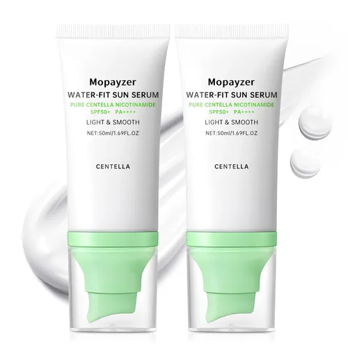 Vista 10 de Centella - Protector solar SPF 50, protector solar Hyalu Cica para cara, resistente al agua, fuerte protección UV, sin yeso blanco, protector solar