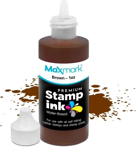 Vista 14 de MaxMark Premium - Tinta de recarga con punta de control en botella para sellos autoentintados, color negro - 1 onza