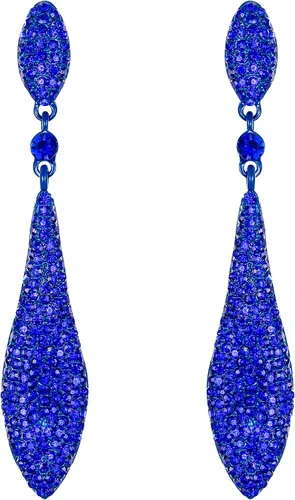 Vista 28 de EVER FAITH Pendientes colgantes de cristal austriaco para boda y baile de graduación, joyería con doble gota de agua para fiestas nupciales con 1