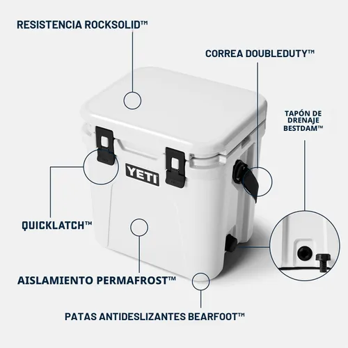 Vista 2 de YETI Roadie 24 2.0 - Enfriador duro con correa de hombro DoubleDuty y tapón de drenaje Canela