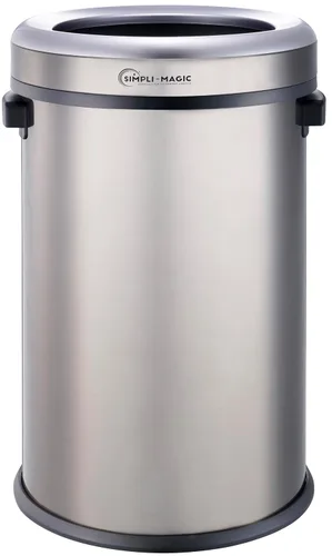 Vista 7 de SIMPLI-MAGIC Bote de basura de 16 galones (60L) con tapa abierta – Bote de basura comercial redondo – Resistente a las manchas, fácil de limpiar