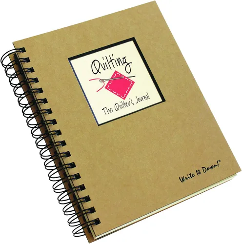 Vista 3 de Write it Down Series by Journals Unlimited, Guided Journal, Quilting, The Quilters Journal, tamaño completo 7.5 x 9 pulgadas, tapa dura de Kraft
